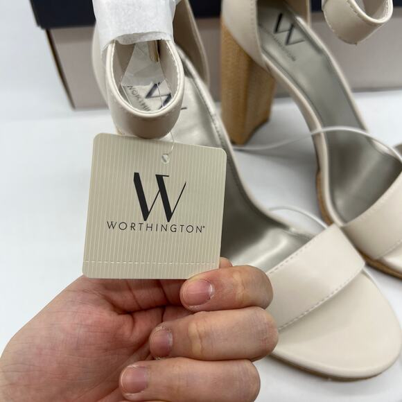 Worthington Womens Lynch Heeled Sandals Ivory Size 8M - Picture 3 of 10